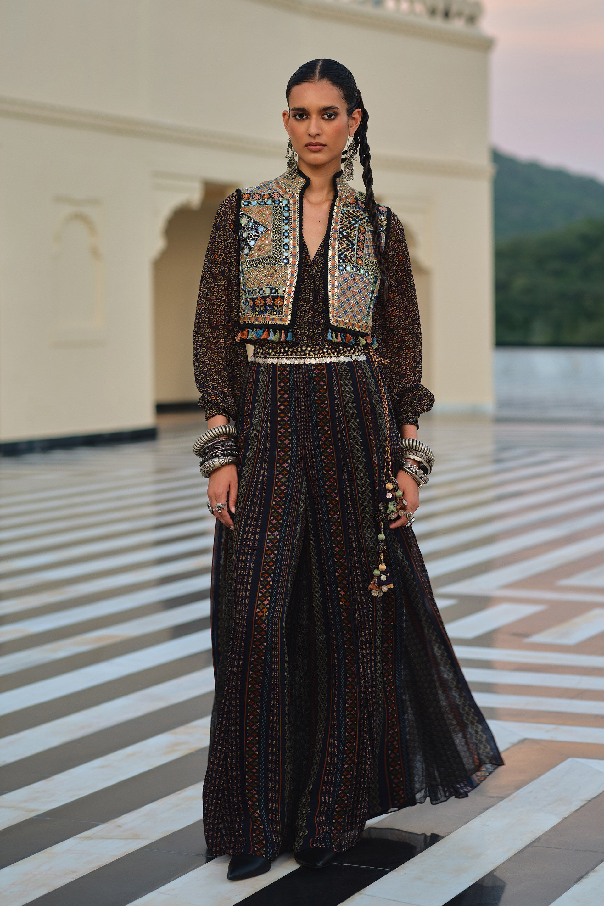 Fable Black Sharara Set