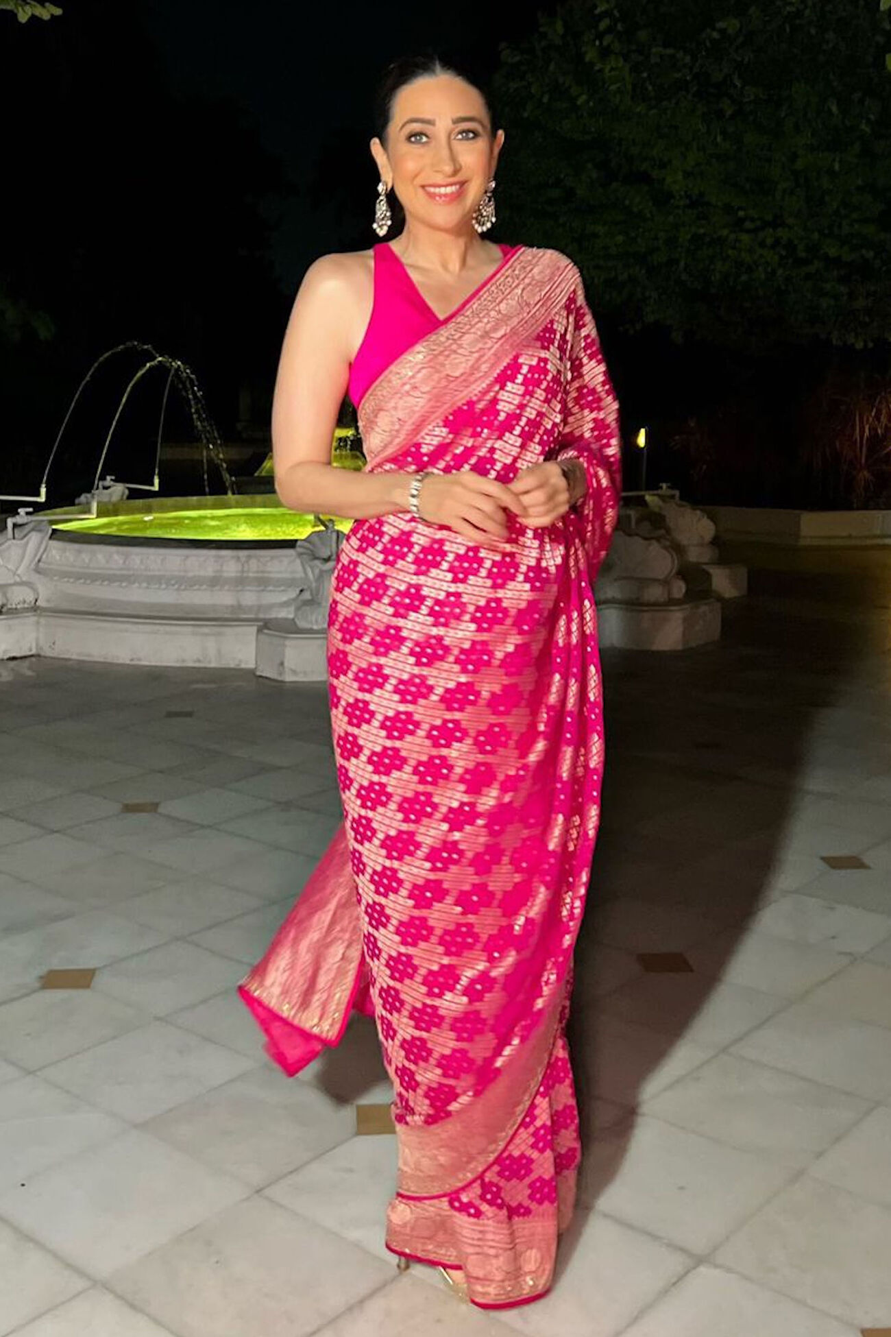 Gul Benarasi Silk Gota Patti Saree - Pink, , image 1