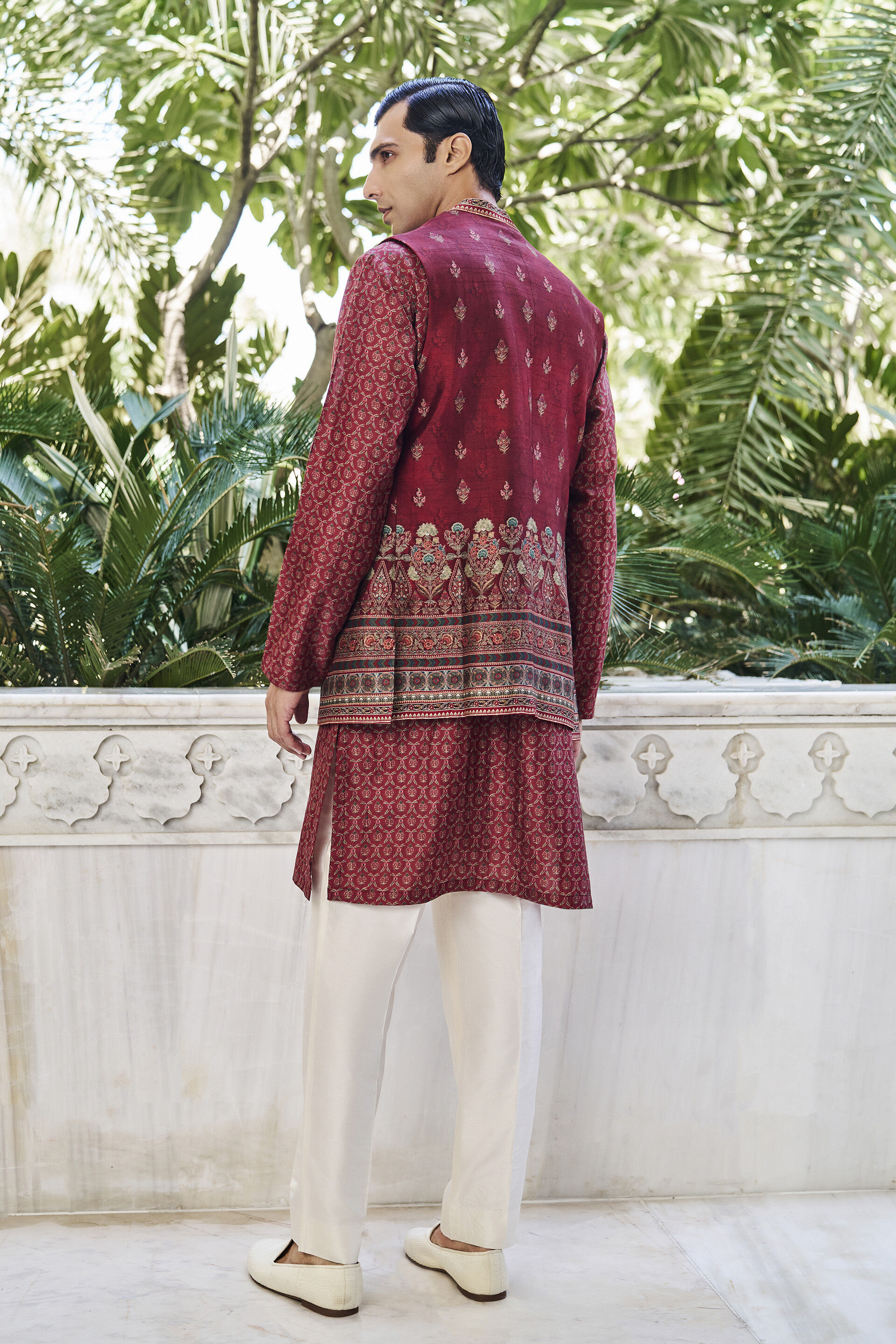 Darsh Red Nehru Jacket, Red, image 2