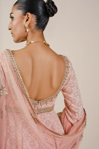 Aaloka Embroidered Georgette Anarkali Set - Blush, Blush, image 7