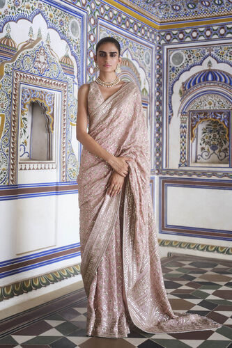 Tajanae Gota Patti Saree - Blush, Blush, image 1