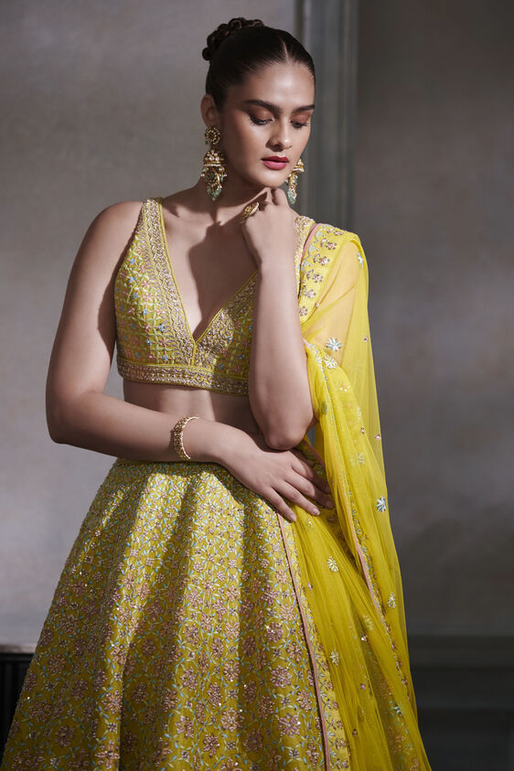 Dharvi Lehenga Set – Lime, Lime, image 2