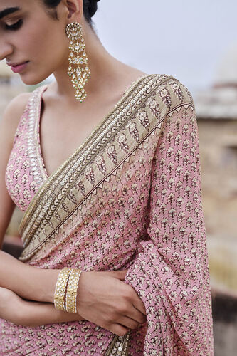 Alara Printed Georgette Saree - Blush, Blush, image 3