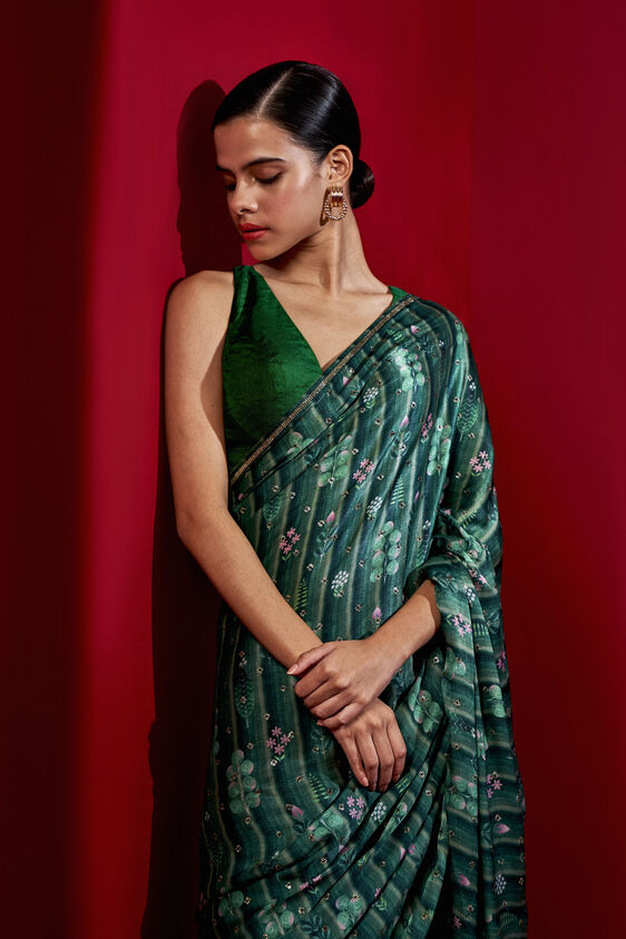 Esperanza Saree - Green, , image 4