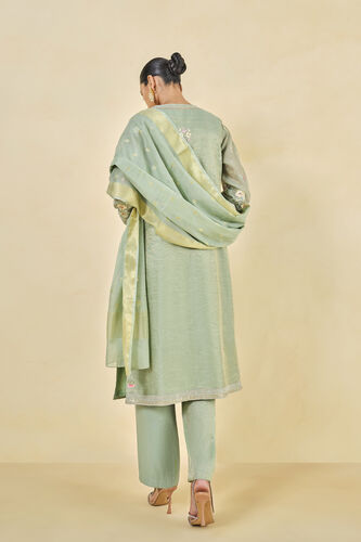 Nasrin Handwoven Maheshwari Suit Set, Sage, image 3