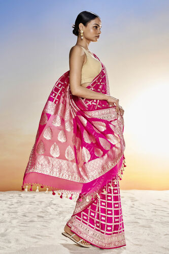 Chitra Benarasi Saree - Pink, Hot Pink, image 2