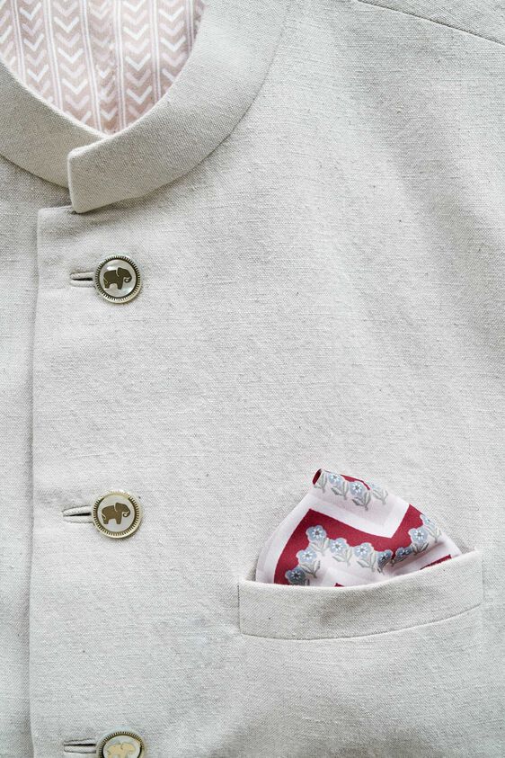 Ohas Pocket Square, Off White, image 3