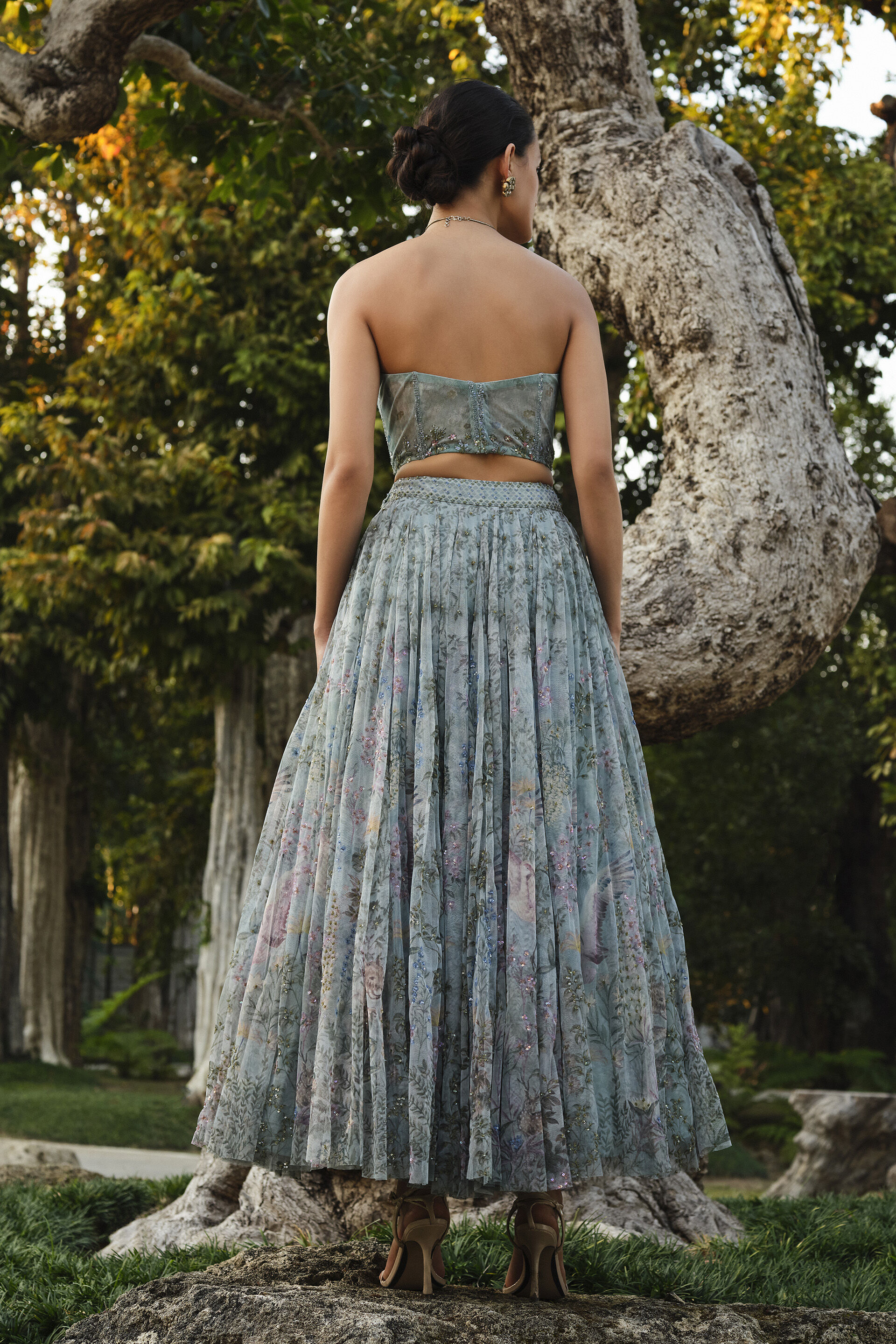 Buy Designer Belinay Skirt Set - Powder Blue Online from
