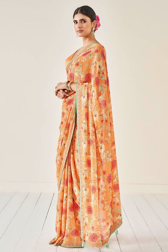 2 - Aashka Saree - Orange, image 2
