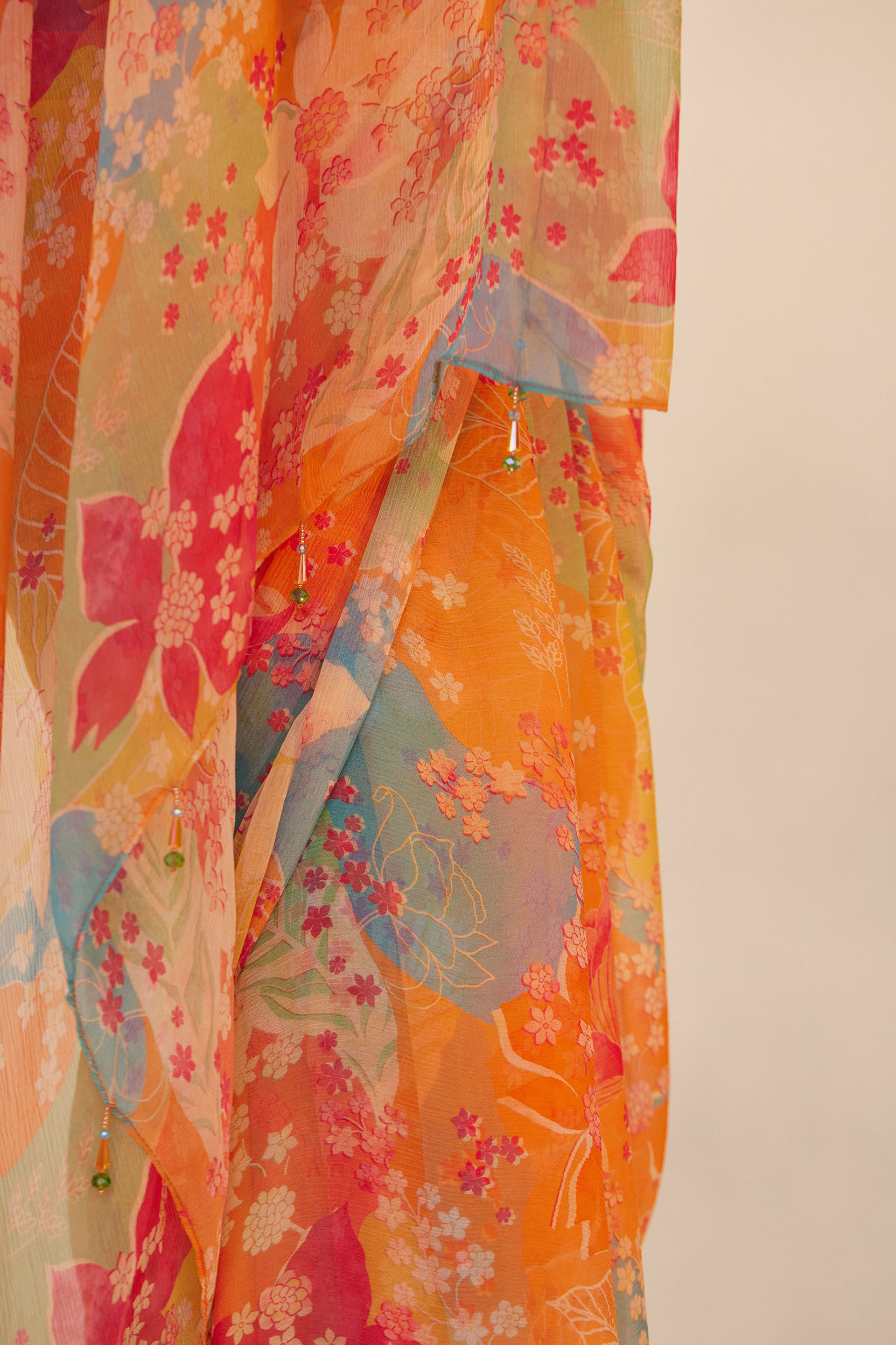 Elowen Saree Set - Orange, Orange, image 6