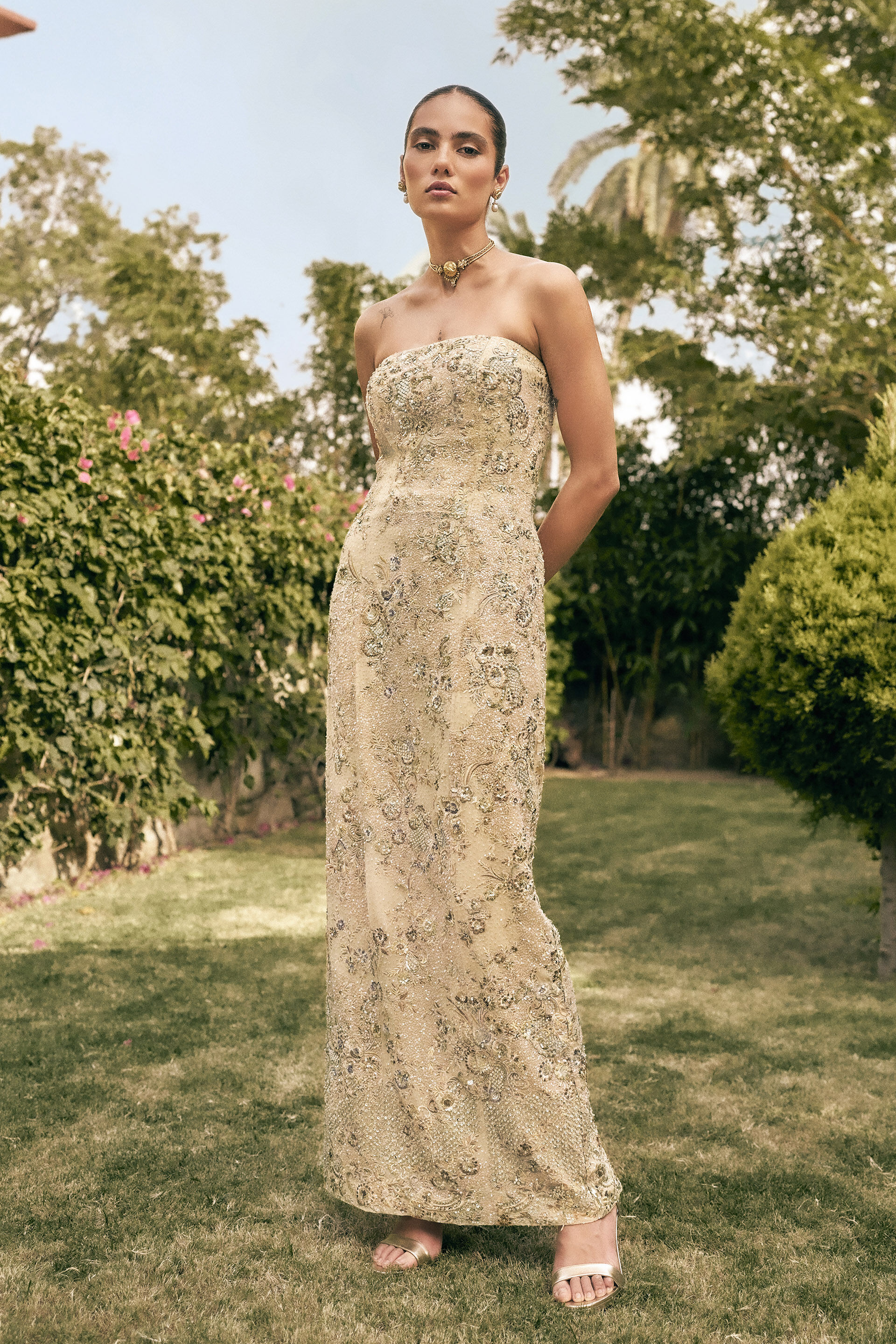 Keepsake Embroidered Gown - ​Beige