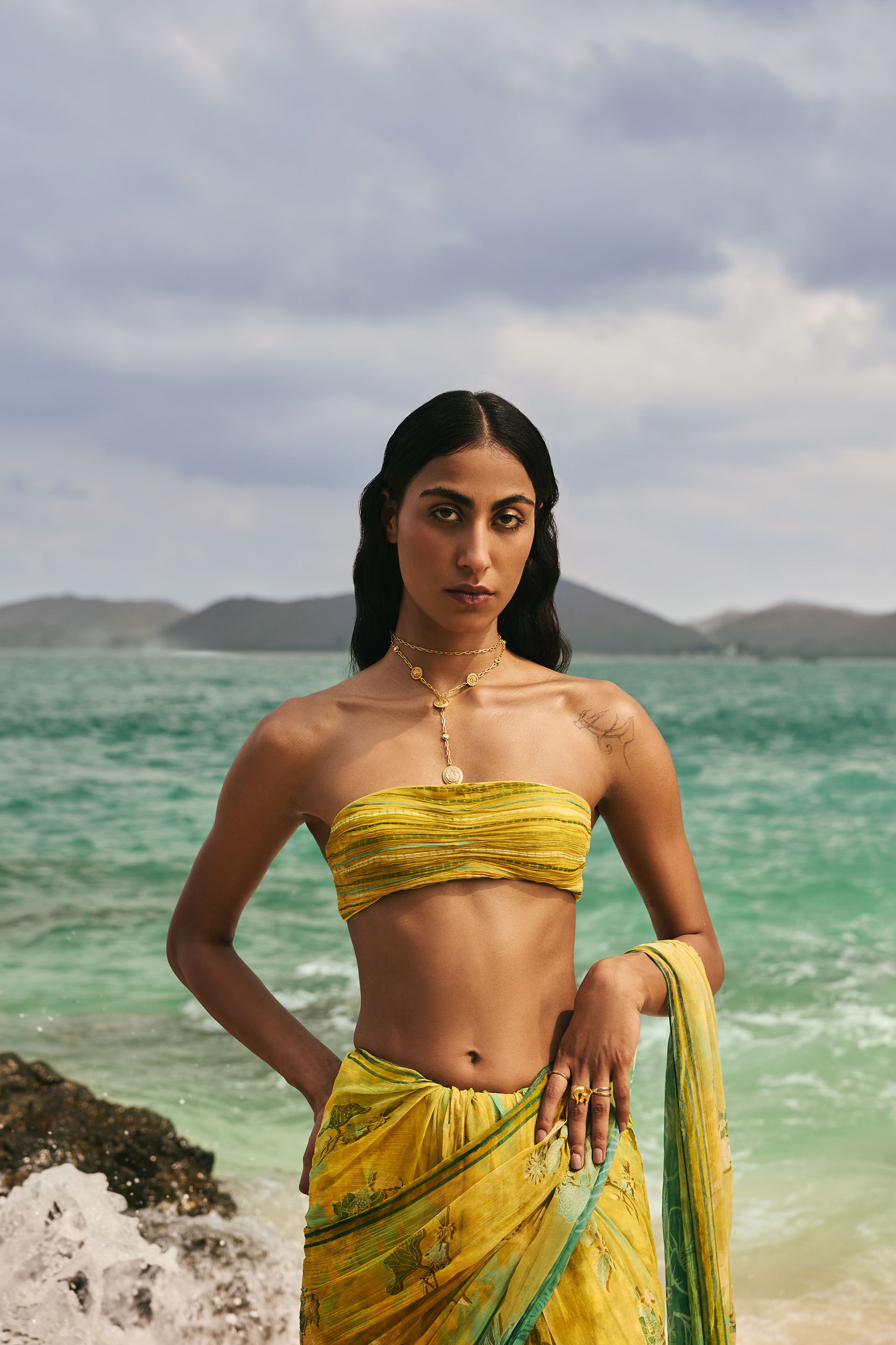 Ramone Chiffon Saree, Sage, image 6