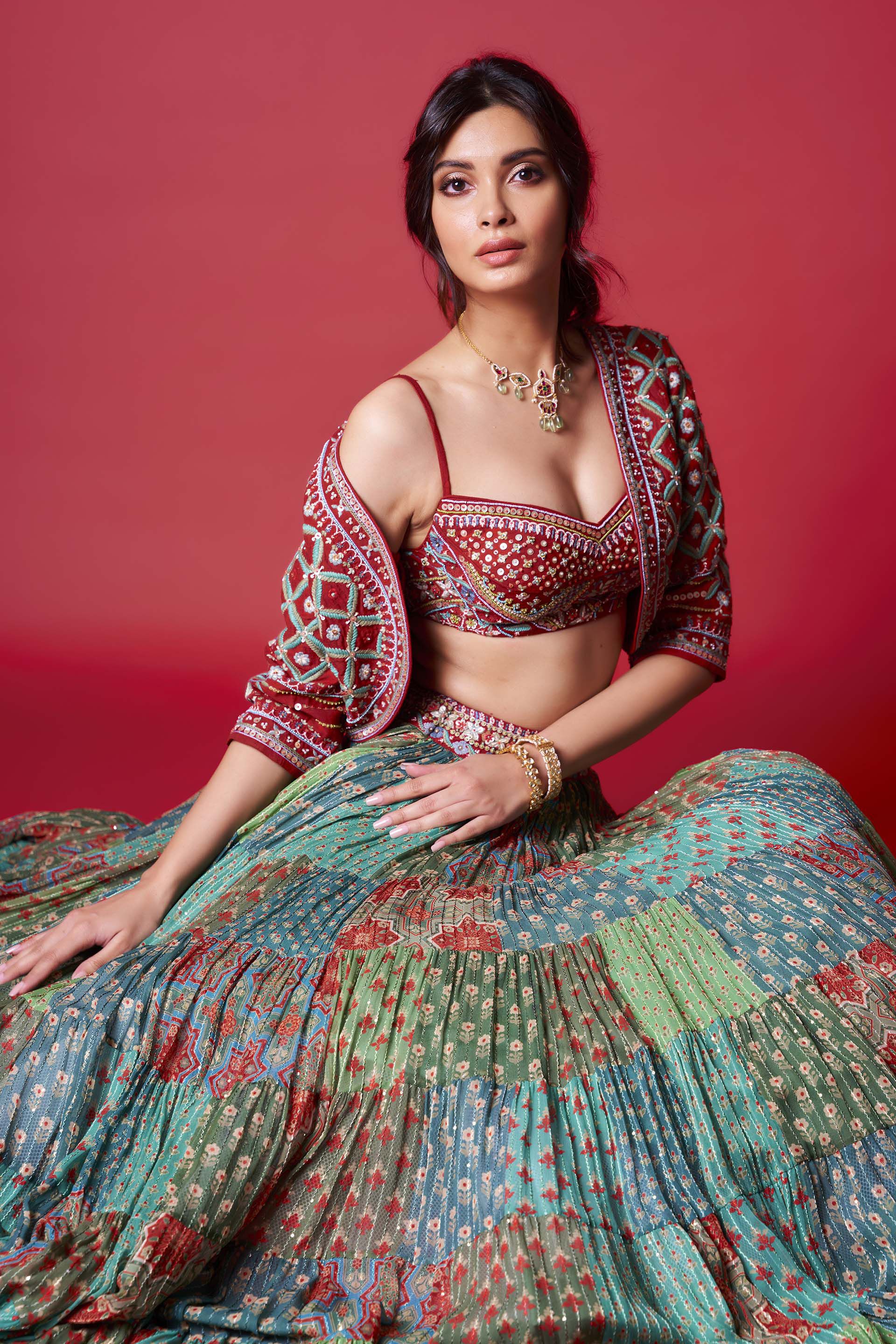 【代引可】 Bridal Buy Iara Dongre Anita from Online Lehenga-Sage その他 加工食品