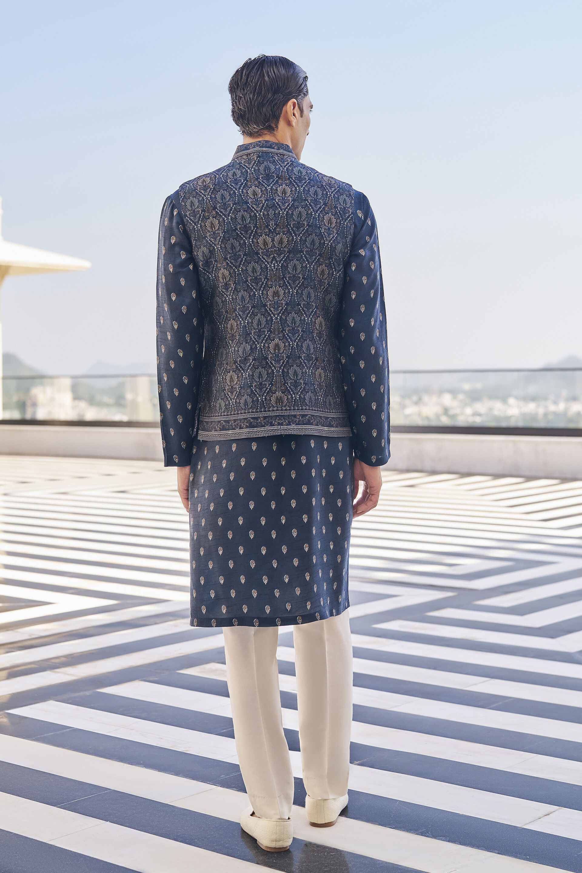 Vyan Indigo Nehru Jacket, Indigo, image 2