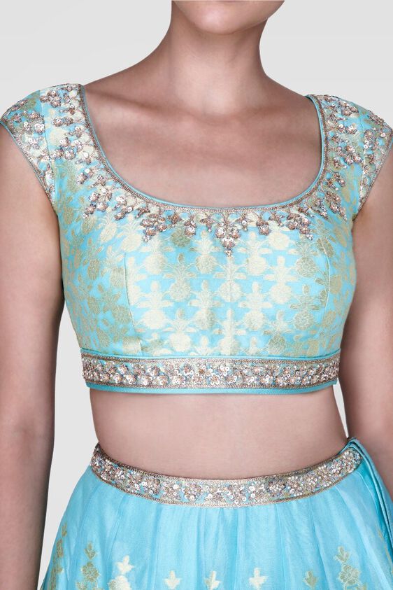 Alethi Lehenga, Powder Blue, image 2