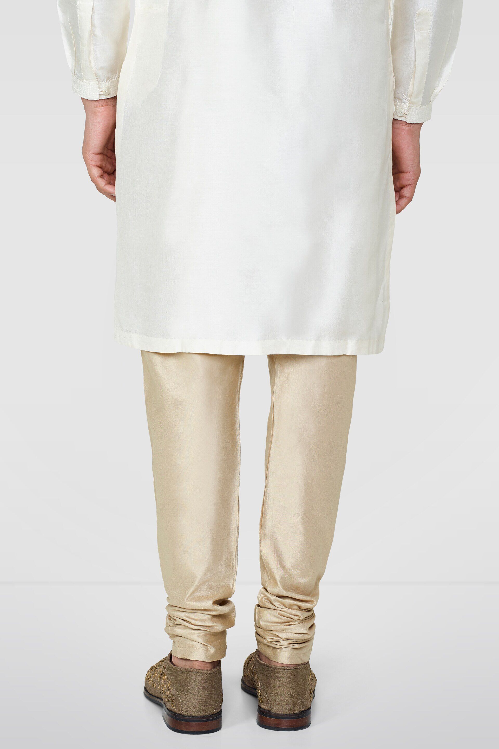 Gold Silk Churidar, Gold, image 3