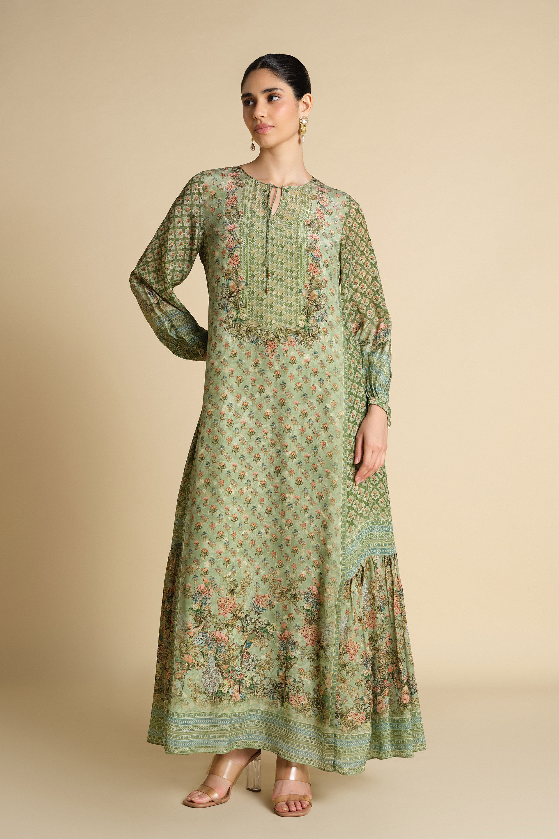 Rowan Printed Kaftan - Sage