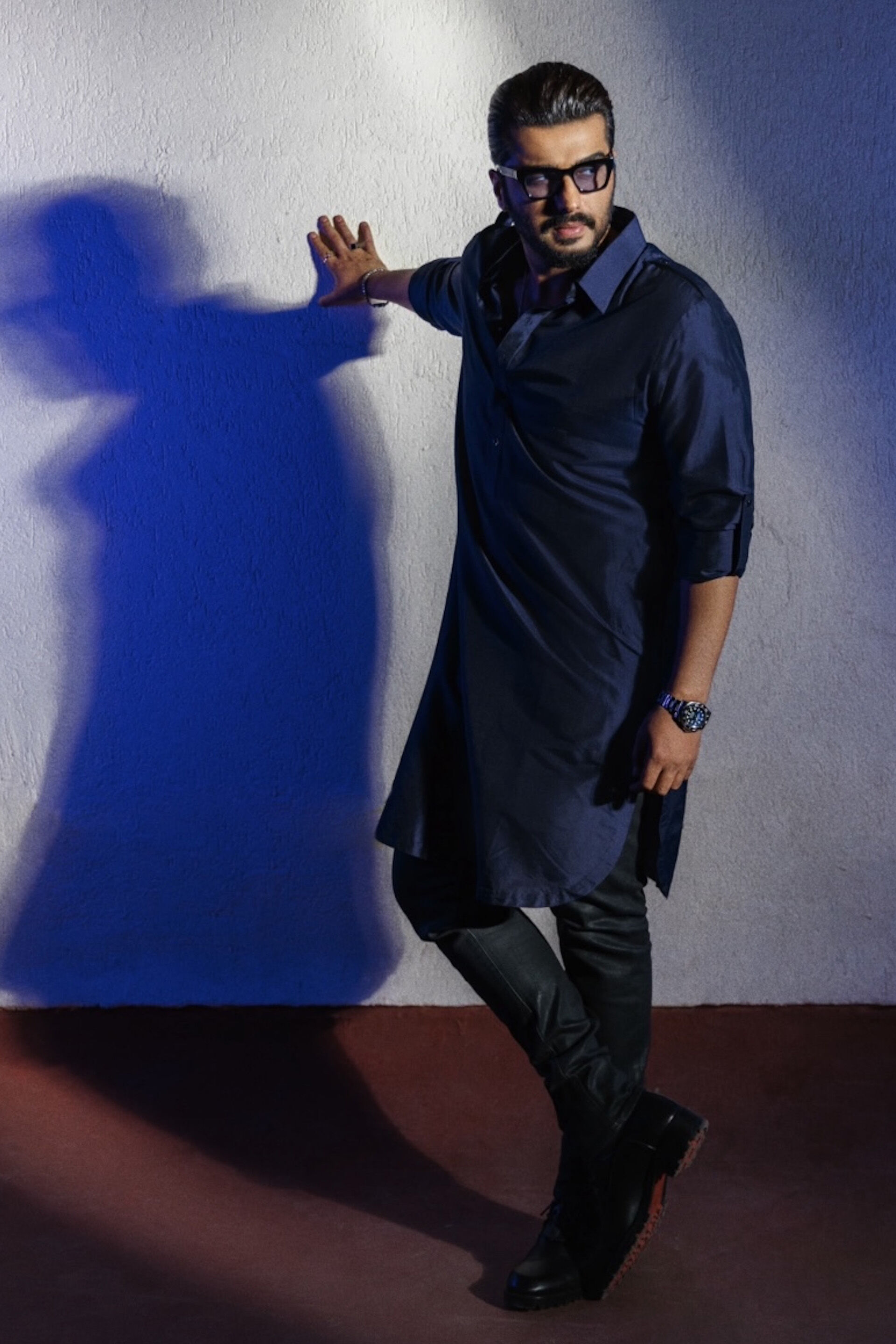 Amail Silk Kurta - Navy