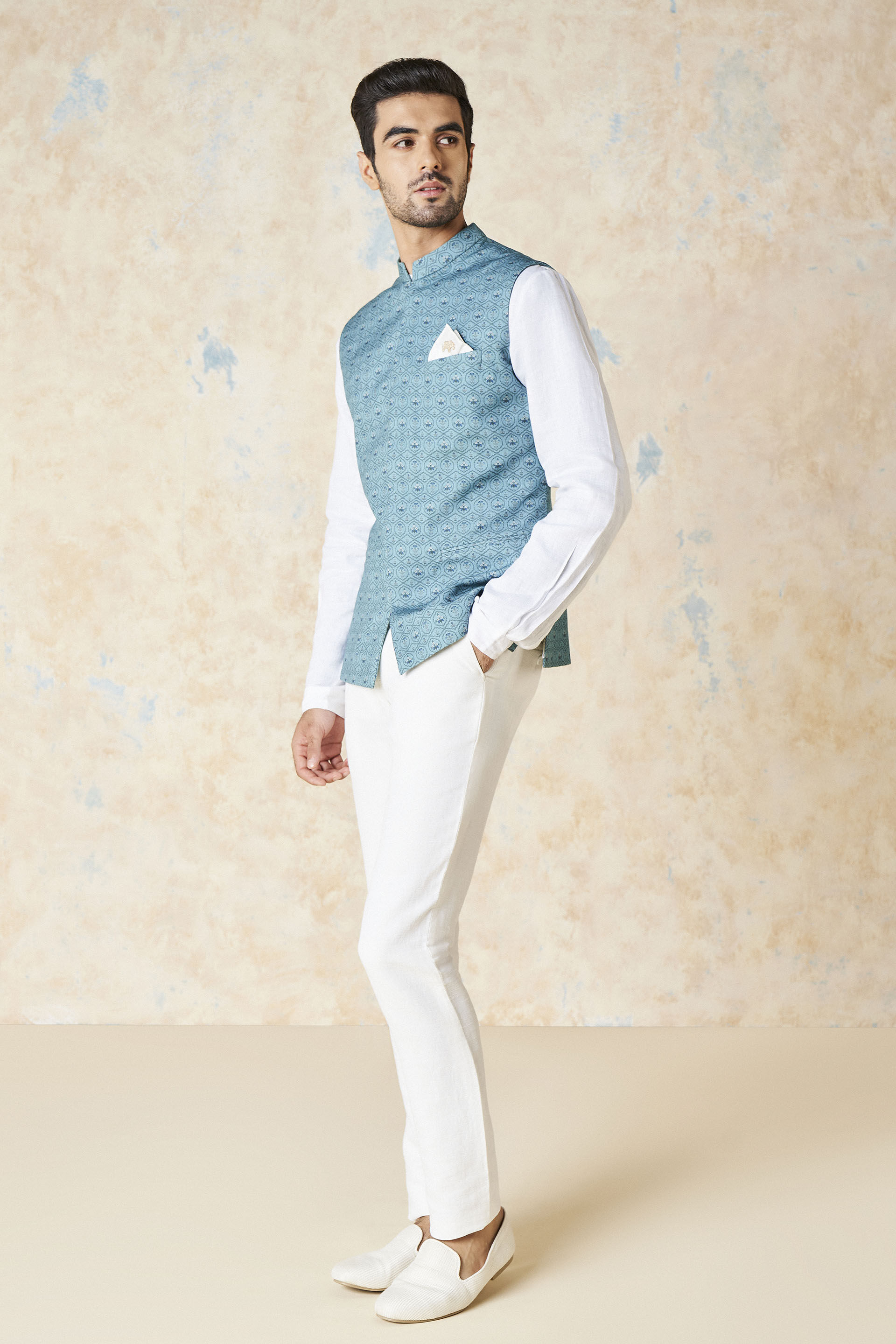 Nimay Nehru Jacket Blue