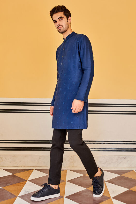 Tavish Kurta - Navy, Navy, image 2