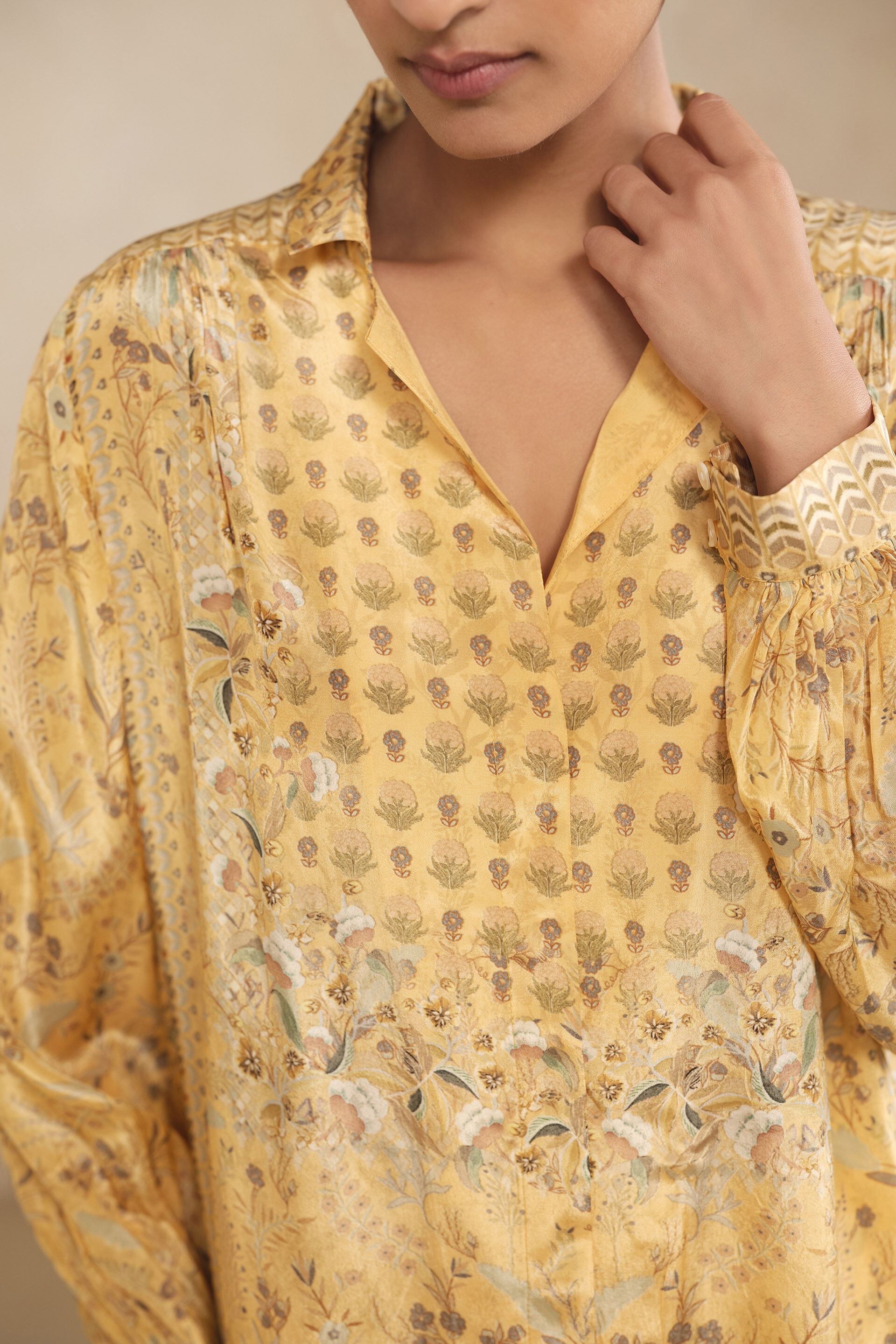 Shaima Kurta Set - Yellow, Yellow, image 5