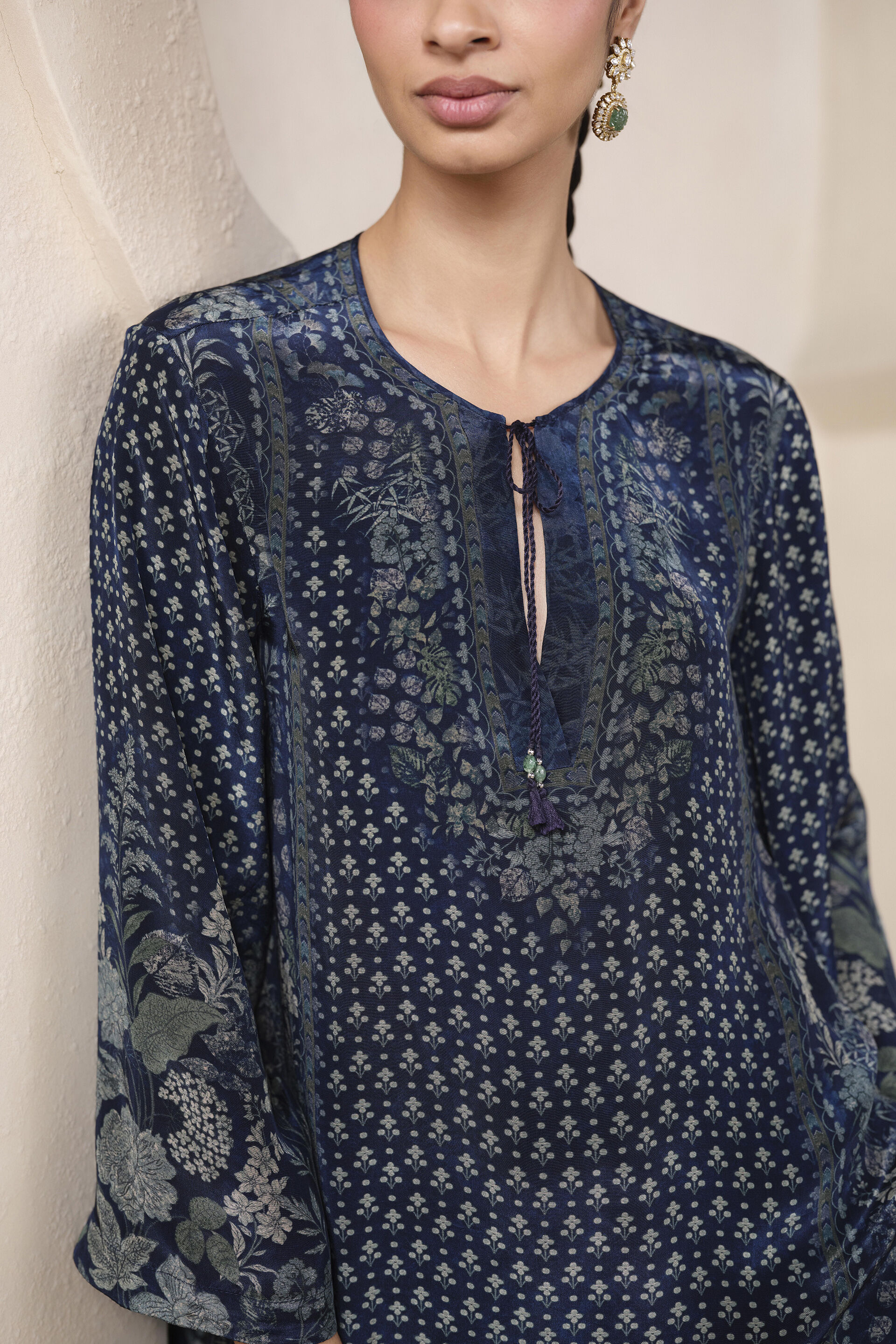Nira Printed Co-ord in Blue, Blue, image 4
