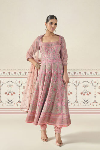 Iksula Embroidered Anarkali Set - Blush, Blush, image 1