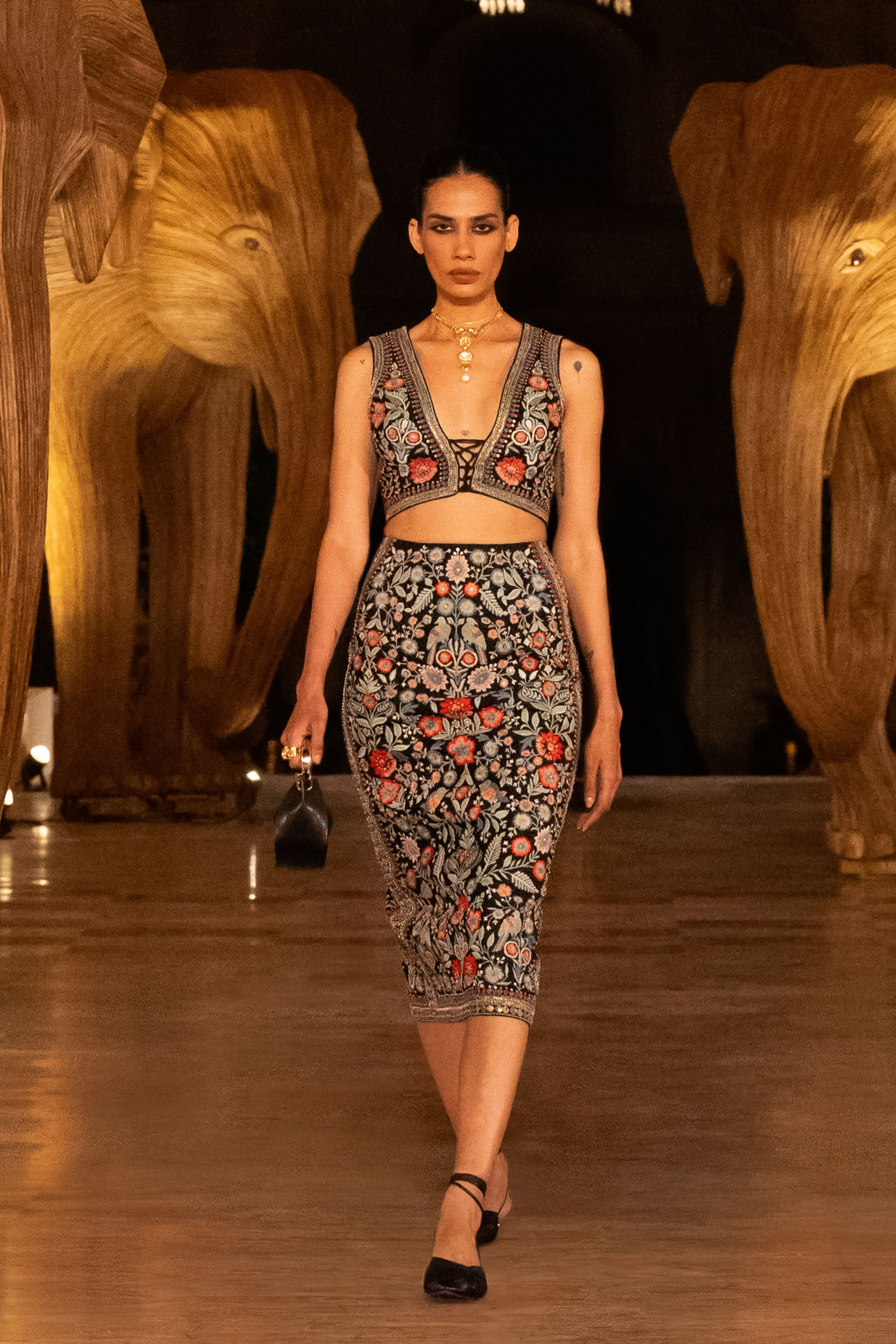 Silk skirt co ord top