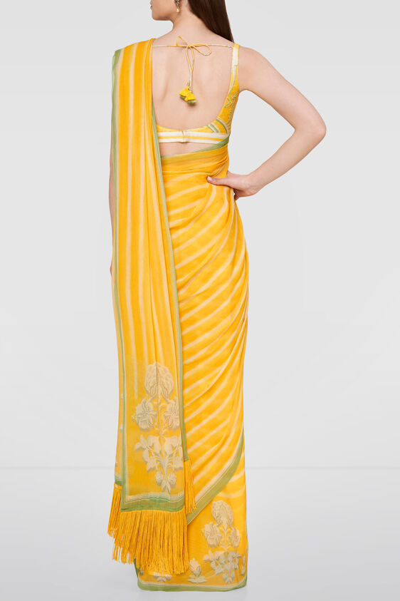 Meera Saree-Yellow, , image 4