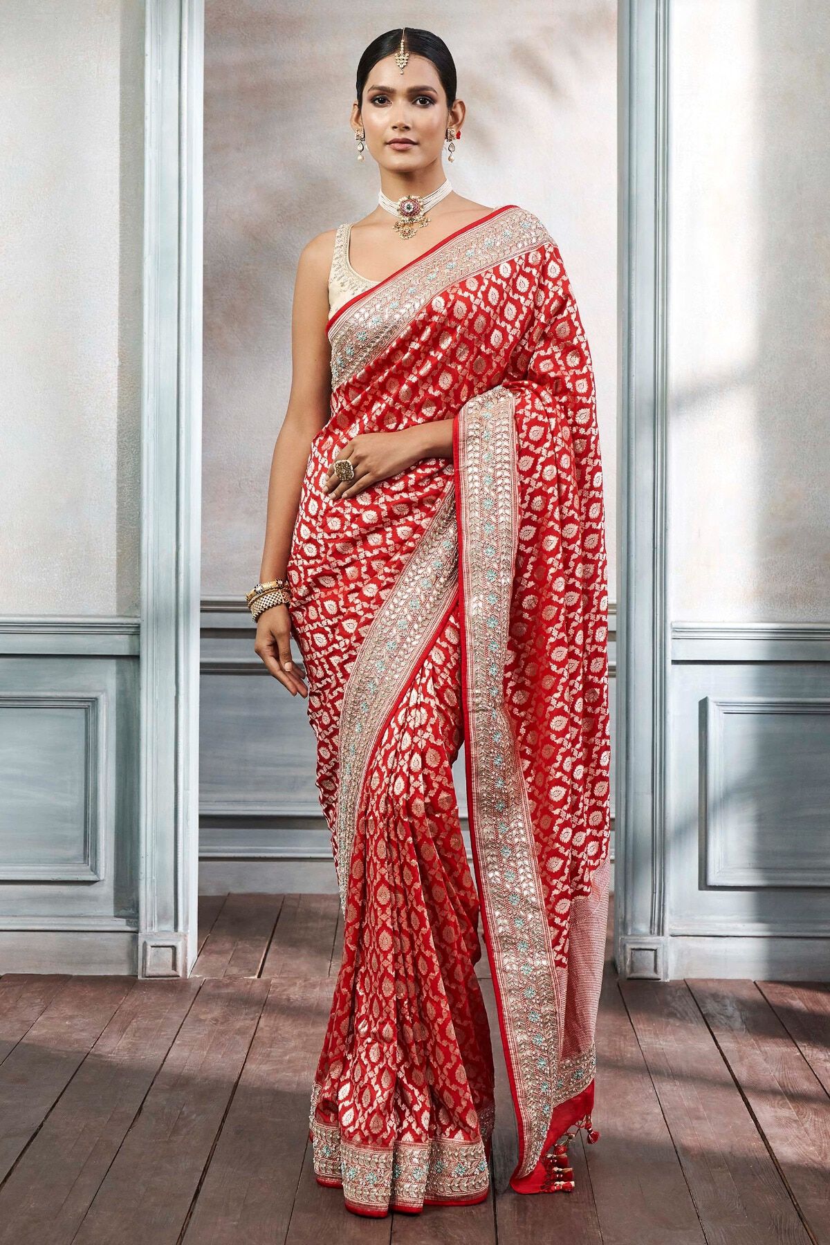 1 - Pankuni Saree Set &ndash; Red, image 1