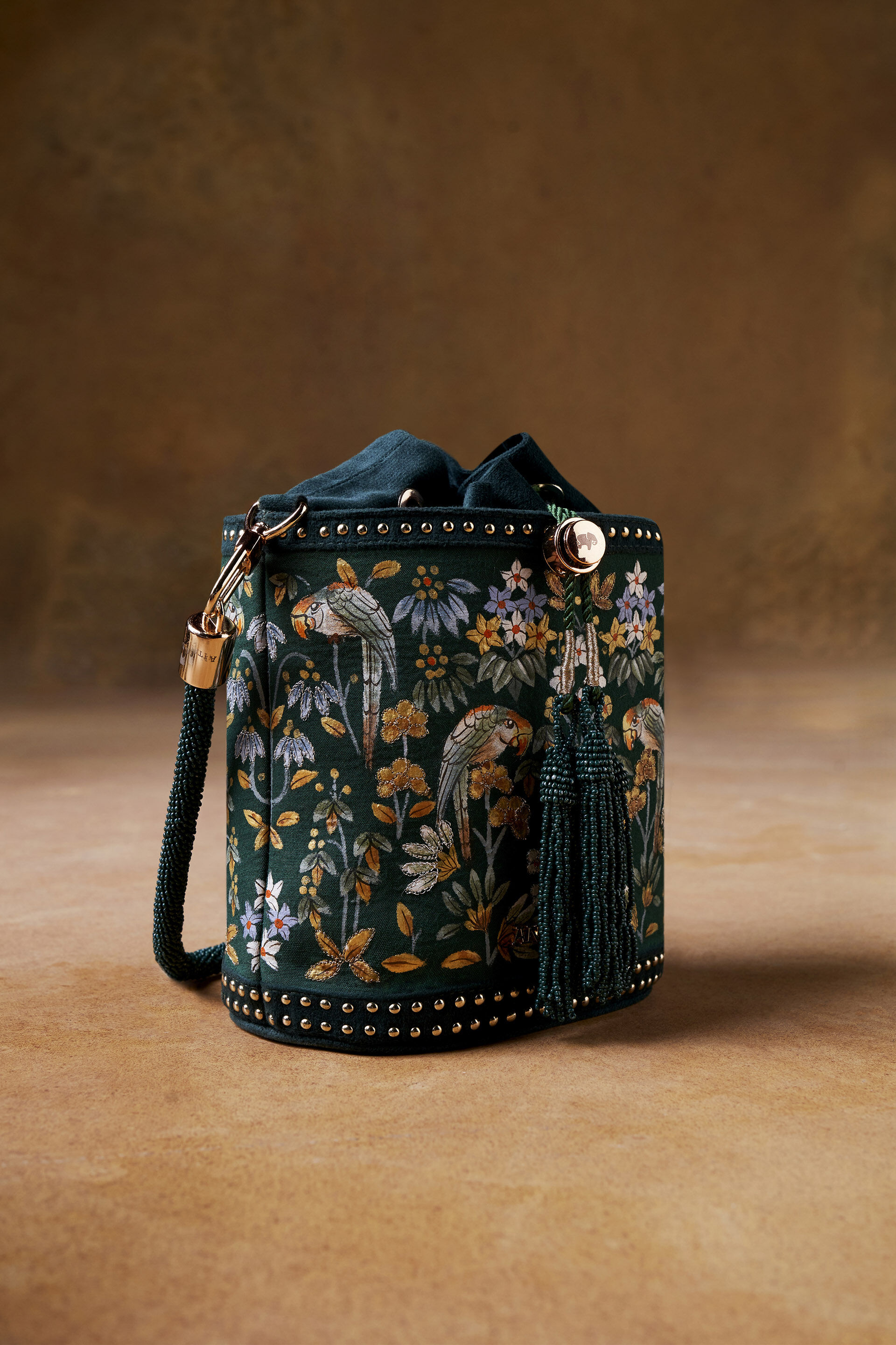 Buy Pichhwai Bucket Bag Starling Green from Anita Dongre Online
