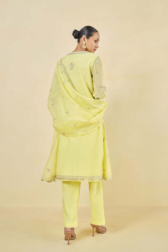 Melisma Embroidered Mull Suit Set, Yellow, image 2