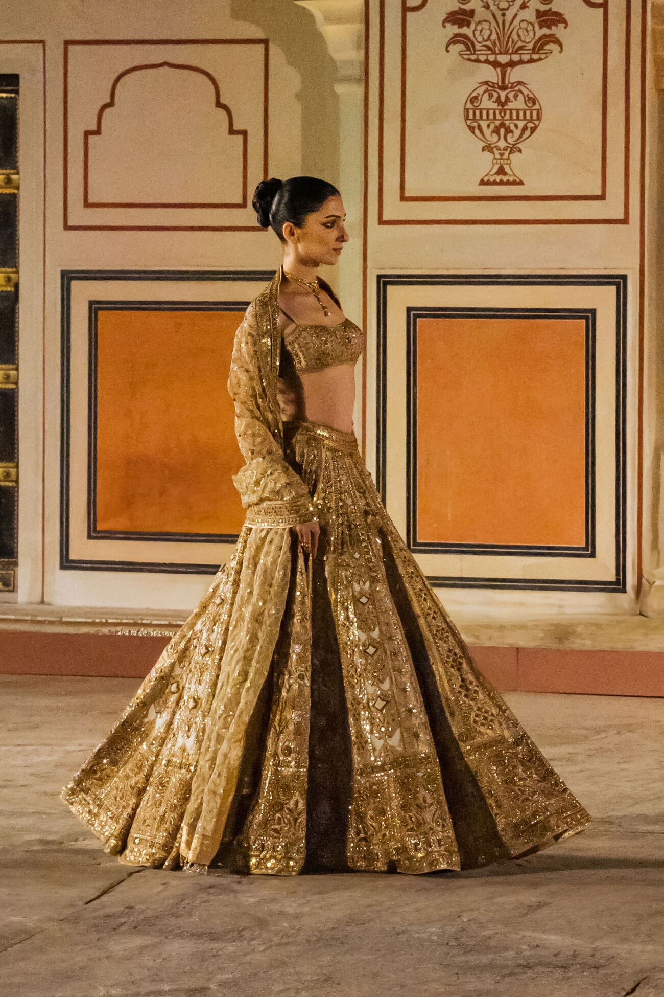 Hymn Of The Forest Gota Patti & Embroidered Cord Lehenga - Gold, Gold, image 9