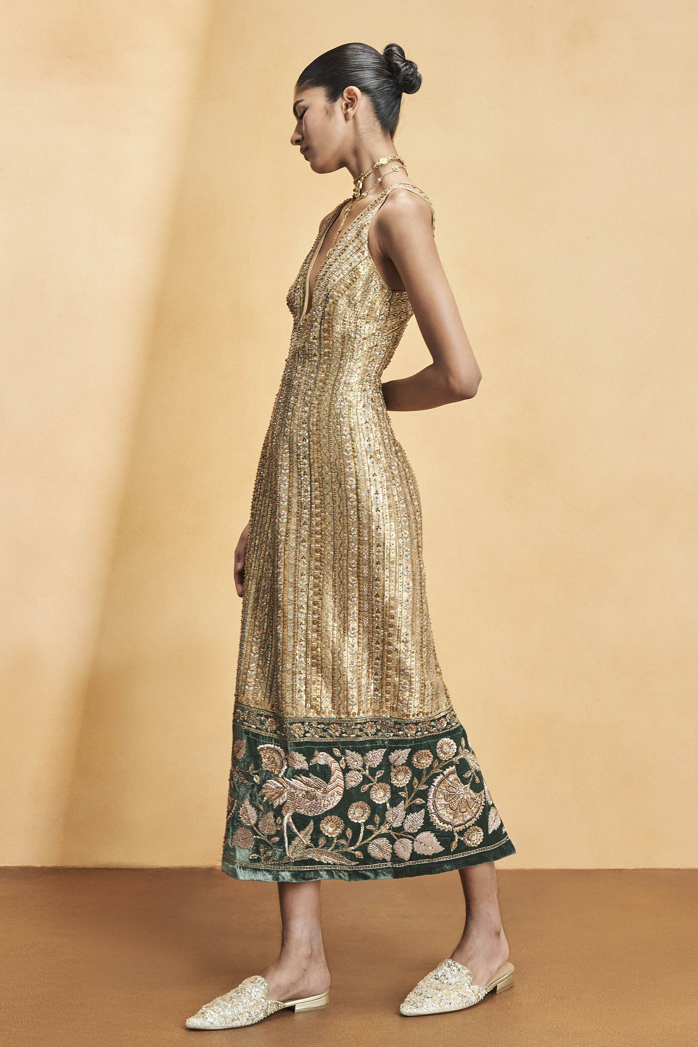 Buy Designer Heart Of The Forest Embroidered Zardozi Cocktail Dress - Gold Online for Women from Anita Dongre F23R646_GOLD Buy Designer Heart Of The Forest Embroidered Zardozi Cocktail Dress - Gold Online for Women from Anita Dongre F23R646_GOLD