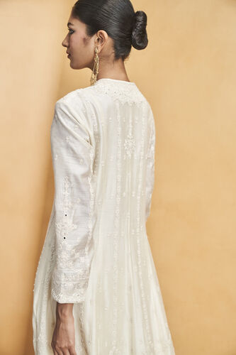 Nahid Embroidered Silk Kurta Set - White, White, image 5