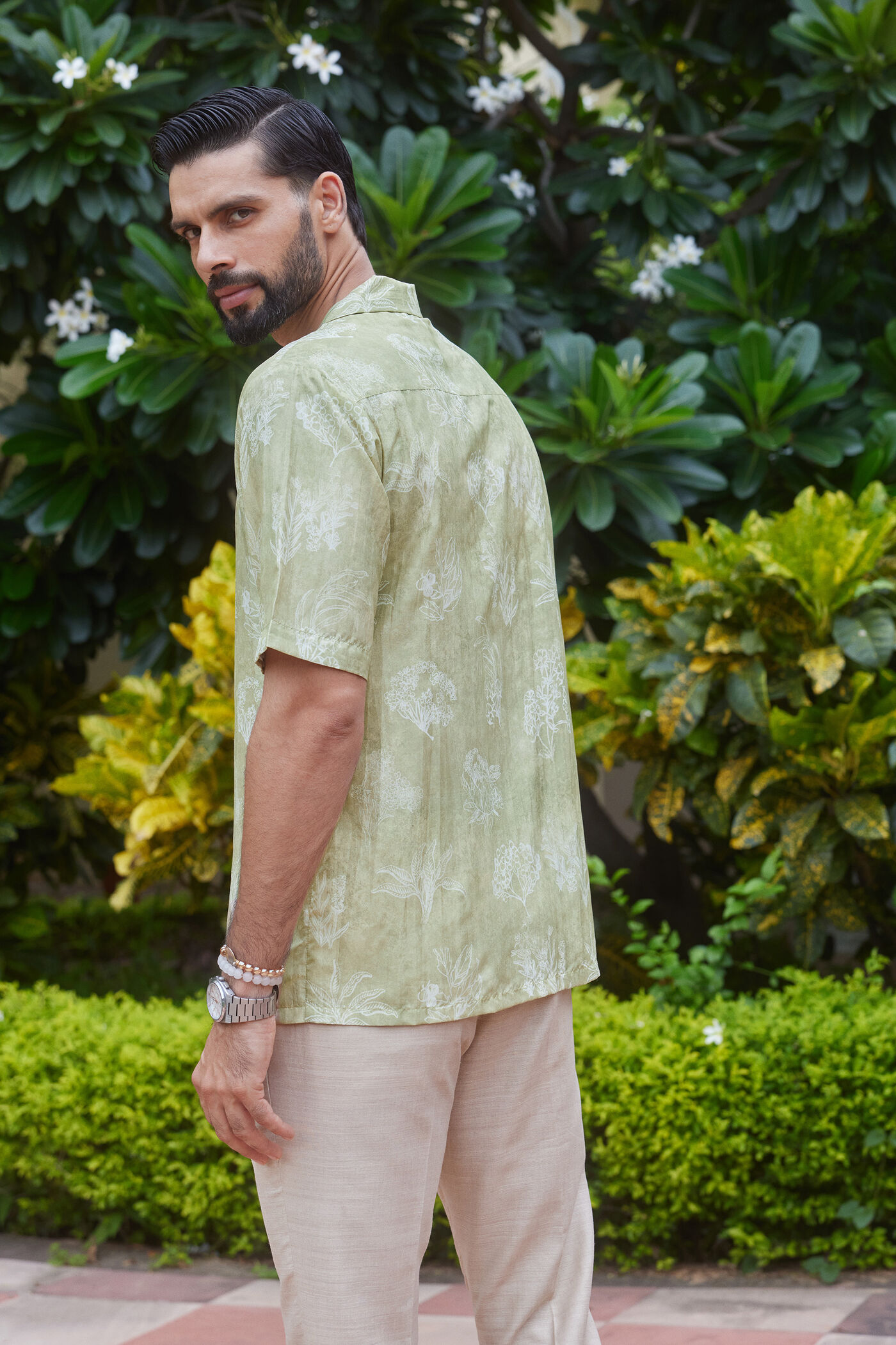 Buy Designer Nirmay Silk Shirt - Sage Online for Women from Anita ...