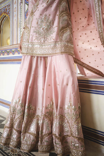 Nalika Gota Patti Mul Sharara Set - Blush, Pink, image 4