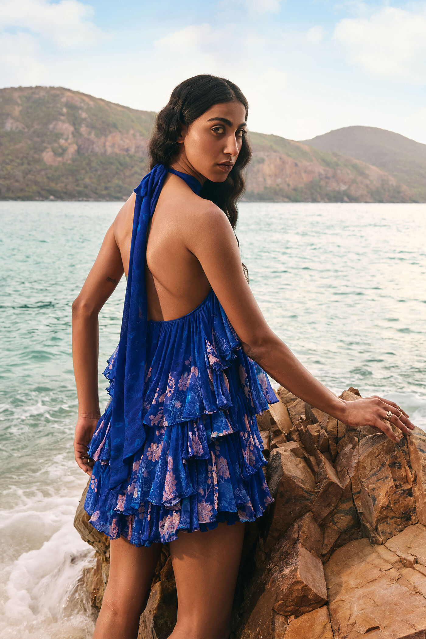 Buy Designer Onirique Chiffon Tiered Dress - Blue Online for Women from Anita Dongre S24RN20_BLUE Buy Designer Onirique Chiffon Tiered Dress - Blue Online for Women from Anita Dongre S24RN20_BLUE