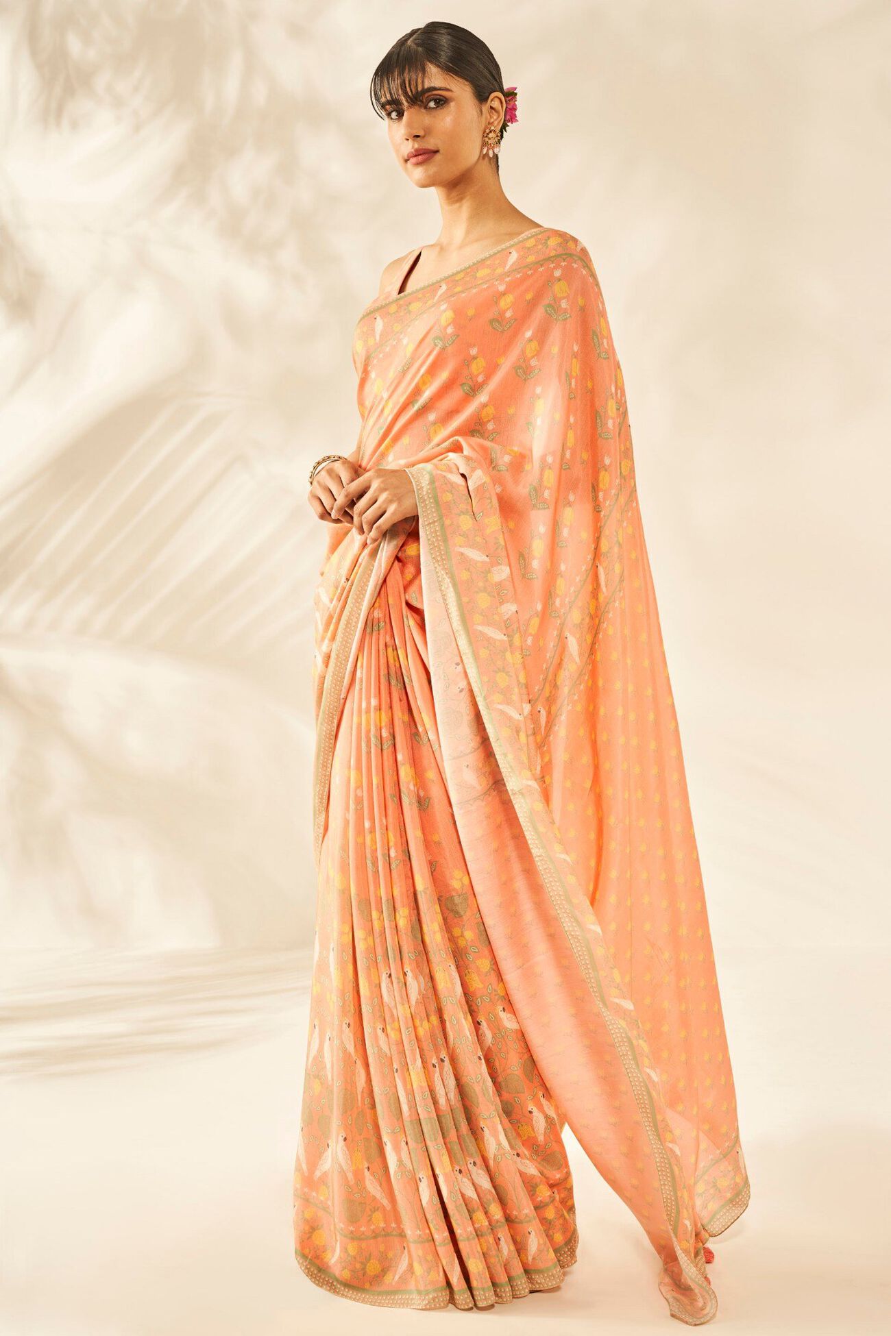 3 - Maitri Saree - Peach, image 3