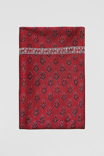Bhoomija Ajrakh Hand-block Printed Silk Saree - Red, Red, image 9