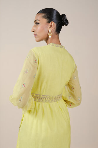 Rhapsody Embroidered Mul Dress, Yellow, image 5