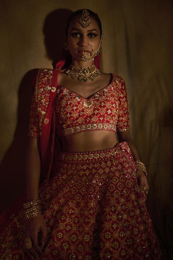 Nakshatram Lehenga, Red, image 2