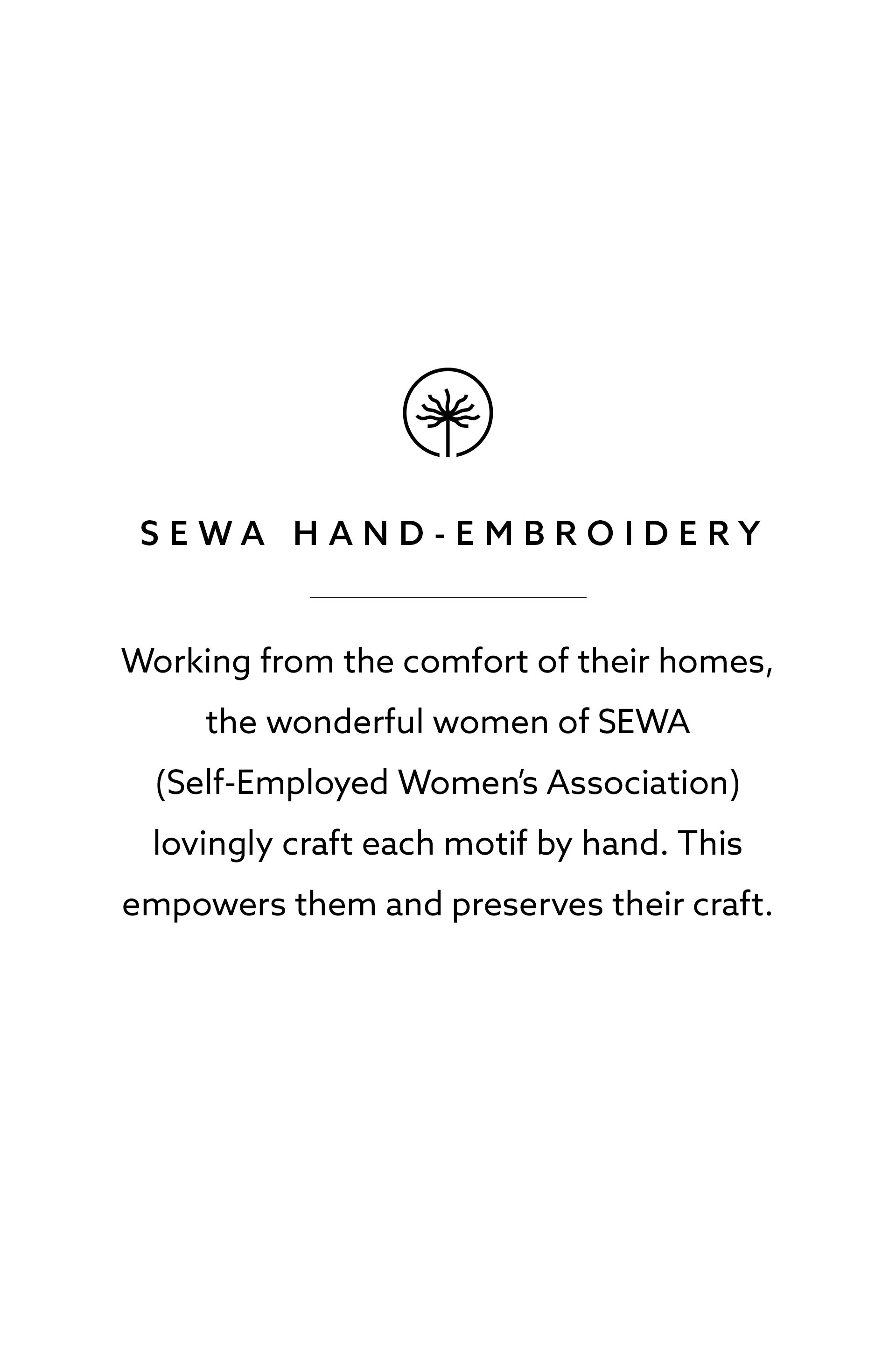 Plume Hand-embroidered SEWA Co-ord - Indigo, Indigo, image 6