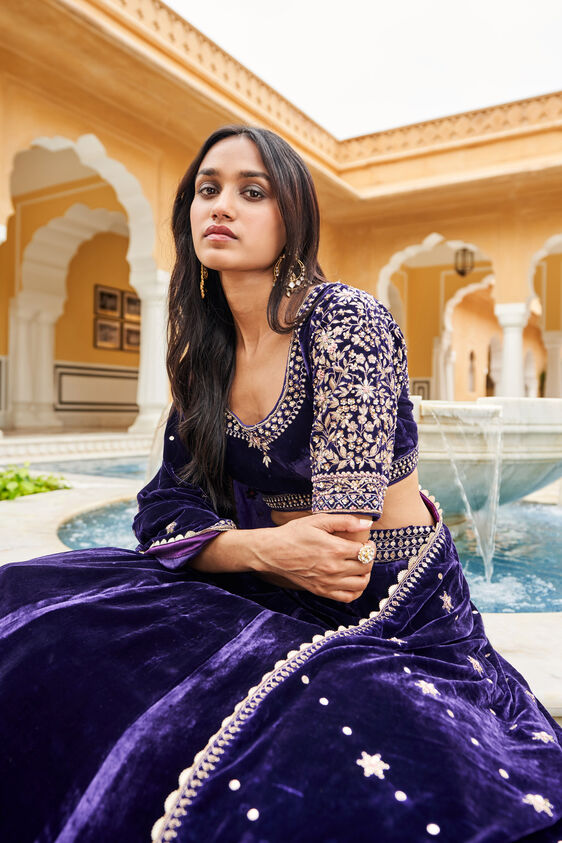 Fauzia Lehenga, Purple, image 6