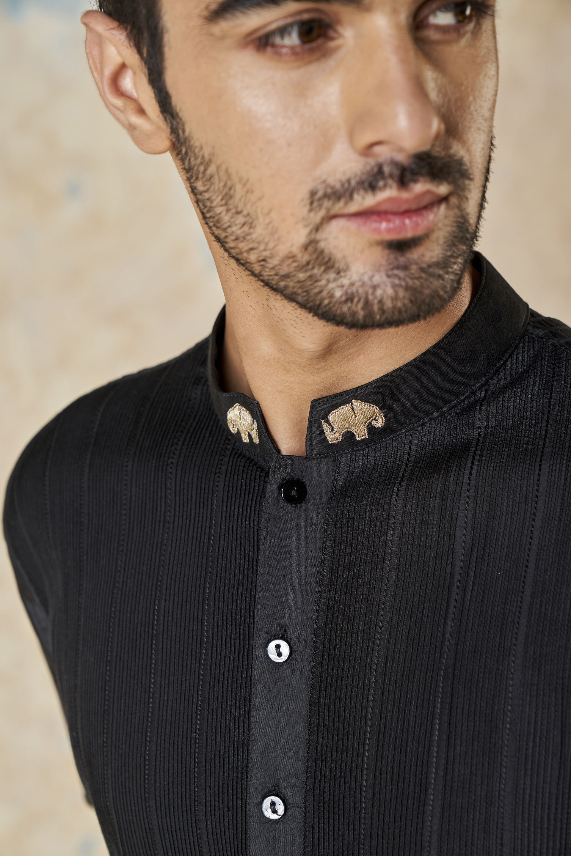 Sifar Silk Kurta - Black, Black, image 7