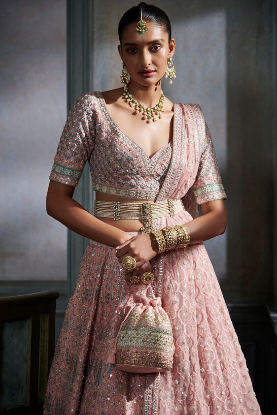 2 - Aeindri Lehenga Set – Blush, image 2