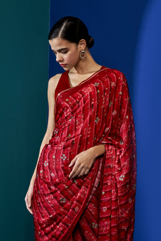 Esperanza Saree - Red, , image 4