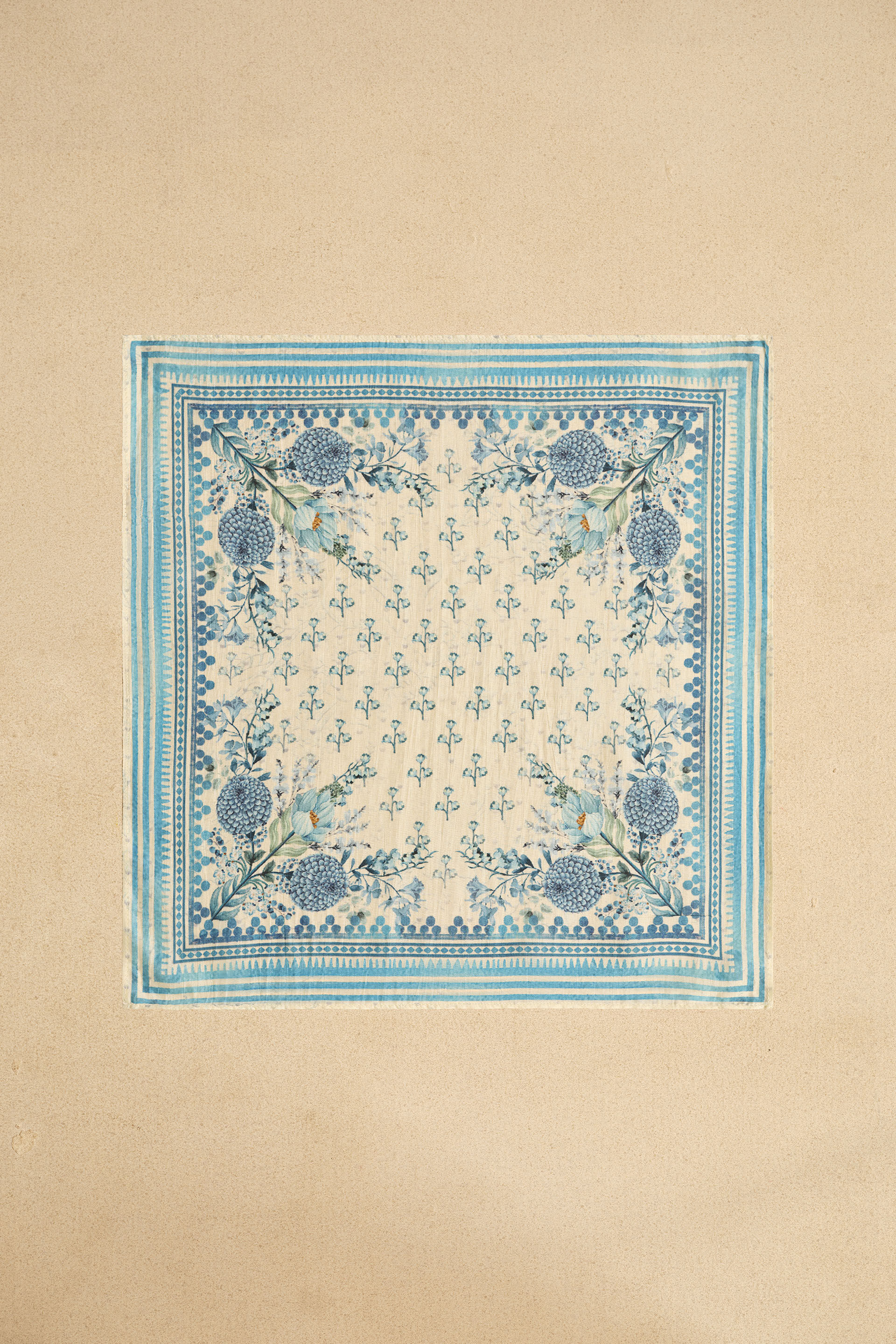 Avish Silk Pocket Square - Ivory, Ivory, image 1