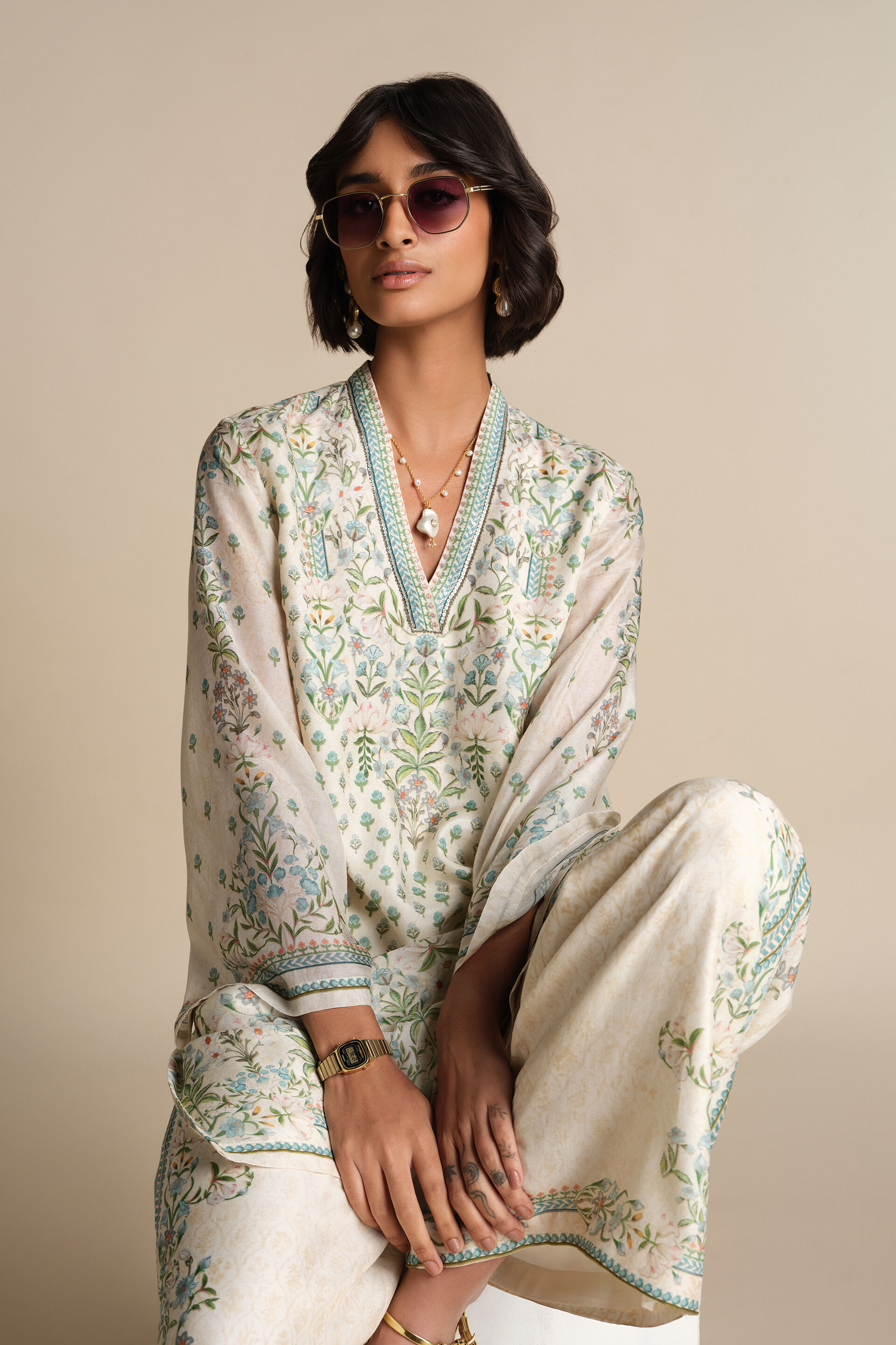 Ilaria Kurta Set - Ivory, Ivory, image 4