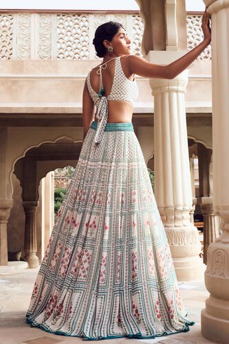 Dua Lehenga, Cream, image 2